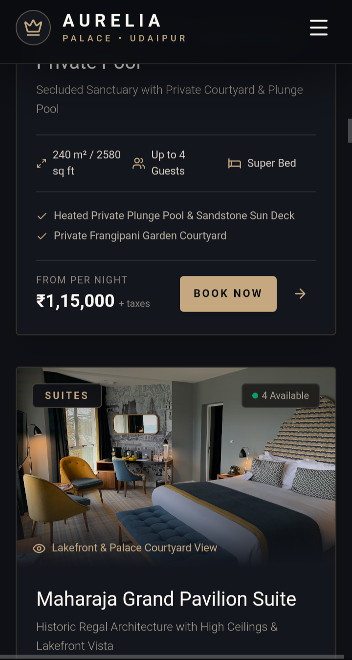 Velora Stays hotel booking project screenshot