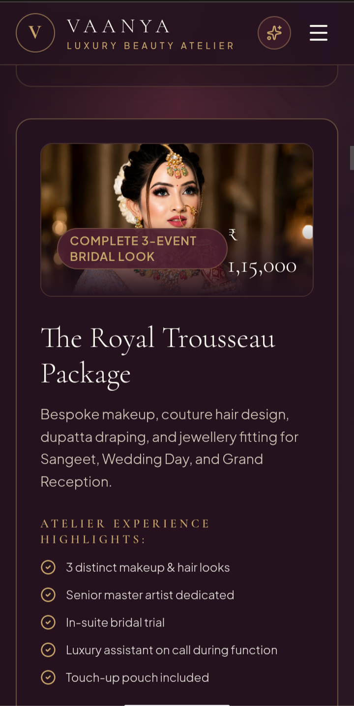 Aura Luxe Salon project screenshot